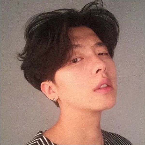 

bangs wig middle straight men's short curly hair, Black