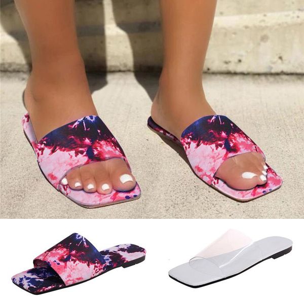 

slippers women's casual flip flops flat-bottomed comfortable square sandals and shoes summer women sapatos, Black