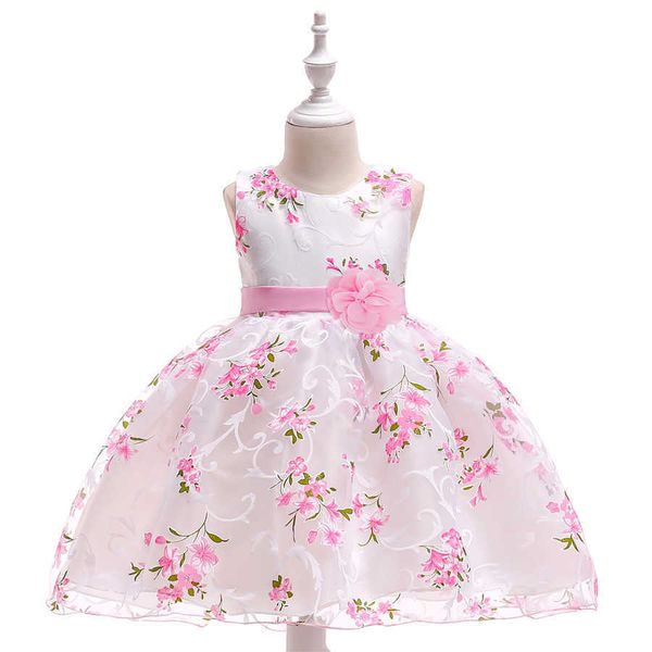 2021 estate neonate vestito fiore bambino bambini vestiti battesimo abbigliamento bambini principessa compleanno abiti da ballo per ragazza 3M 10 Q0716