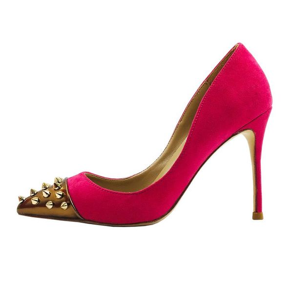 

dress shoes customzied color pointy toe studs 12cm 10cm 8cm 6cm high heels genuine leather women pumps, Black