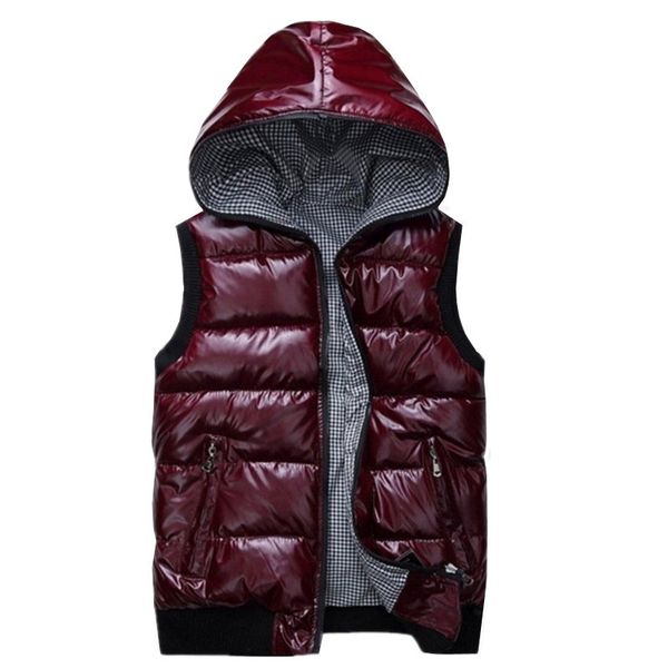 

women's vests black down cotton clothes hooded waistcoat autumn winter sleeveless jacket fashion plus size coat female vest g631 w, Black;white
