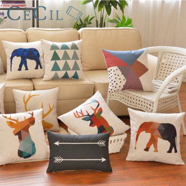 

cushion cover 45x45cm home decorative printing cotton and linen throw pillow geometric sofa dakimakura cushion/decorative