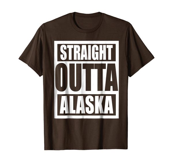 

straight outta alaska tshirt funny gift, White;black