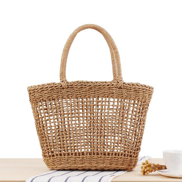 

duffel bags bag female ins super portable hollow-out woven vacation travel vegetable basket trendy personalized straw