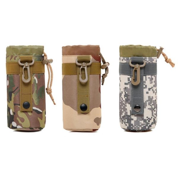 

outdoor bags portable water bottle pouch holder carrier system bottles bag sports camouflage drawstring