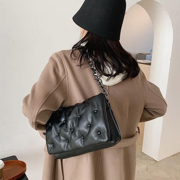 

evening bags women's shoulder 2021 denim quality thick metal chain purses and handbag women clutch ladies hobo bag