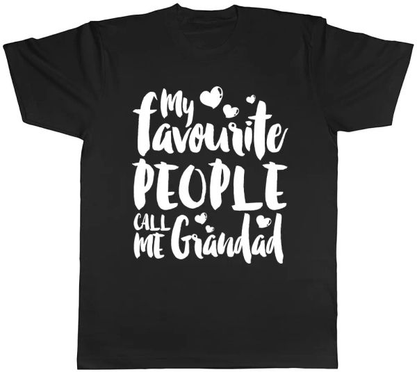 

my favourite people call me grandad mens t-shirt tee, White;black