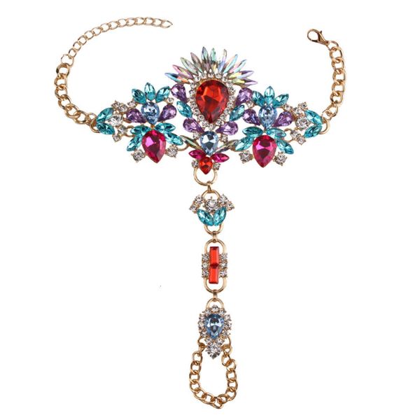 

exaggeration jewelry fashion inlaid diamond atmosphere women's foot chain classic accessories pendant, Red;blue