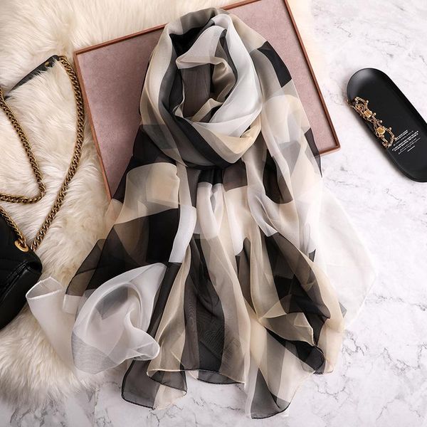 

scarves spring and autumn korean edition scarf female good match yarn summer seaside sunscreen wide strip beach shawl, Blue;gray