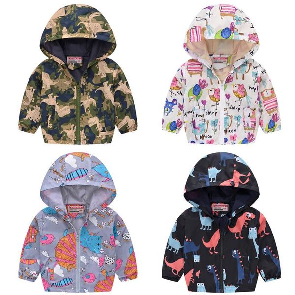 

jackets baby autumn winter coats toddler kids grils boys jacket long sleeve cartoon print zipper hooded coat clothing, Blue;gray
