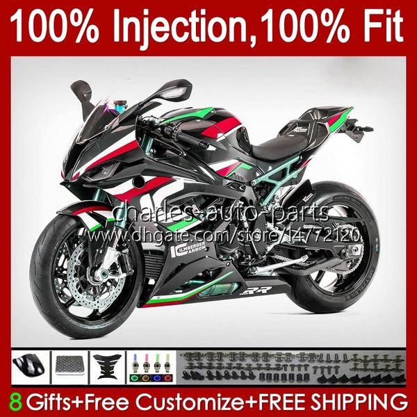 Molde da injeção corporal para BMW S1000 S-1000 S 1000 RR 2019 2020 2021 Bodywork Vermelho Verde Preto 21NO.77 S 1000RR S-1000RR S1000-RR 19-21 S1000RR 19 20 21 22 22 OEM Fiting 100% Fit