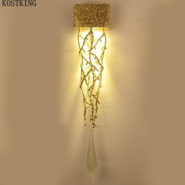 

wall lamp postmodern creative aluminum crystal aisle background stairwell bedside living room sample