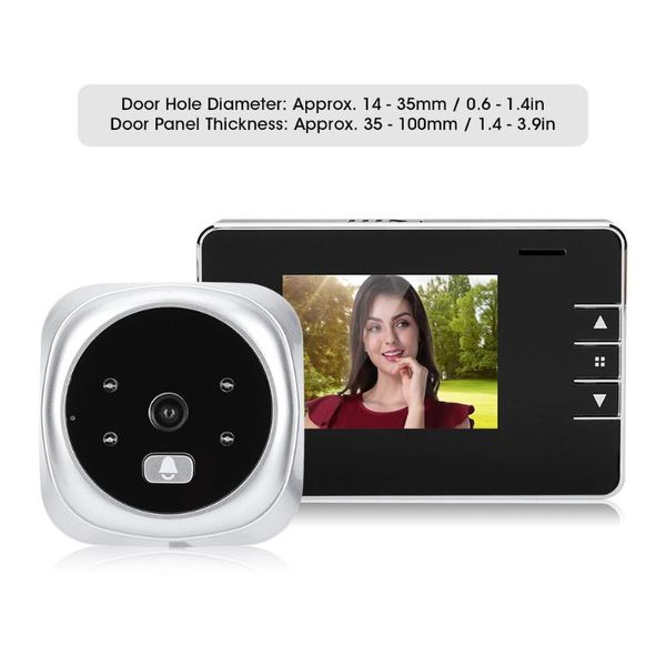 

doorbells 2.4inch screen 2mp 1080p visual video doorbell motion detection peephole viewer door phone