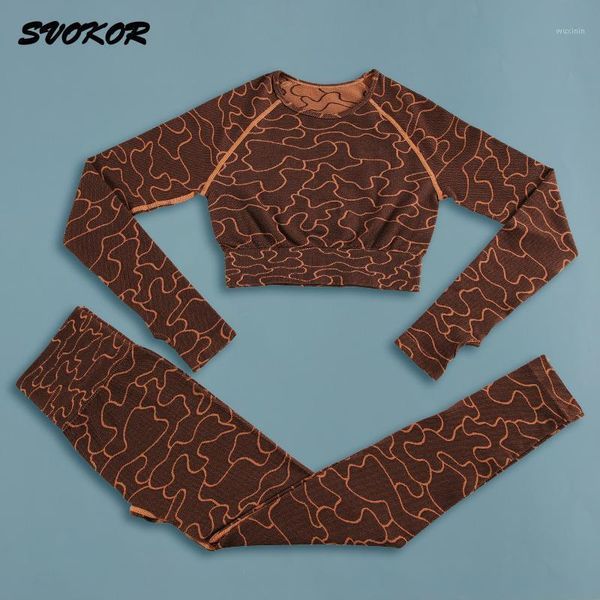 

yoga outfit svokor 2pcs women gym sets striped seamless set fitness workout sports suit hollow bra stretch clthing