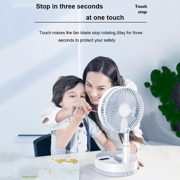 

electric fans portable remote control folding fan type-c usb charging timing night light table floor air cooler office travel home student