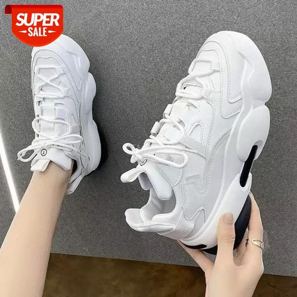 

new fashion women's vulcanized shoes lace up ladies platform casual comfort chunky sneakers spring female footwear #iz78