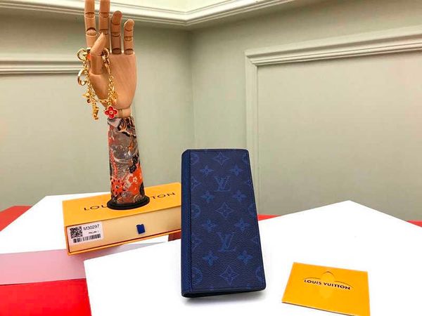 

holders brand designer luxury m30297 evening suit clip blue men card leather long wallet chain wallets key compact purse clutches, Black;red