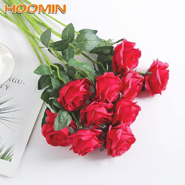 

decorative flowers & wreaths wedding home table decor fake rose valentine's day 1pcs beautiful red/white silk roses artificial flower b