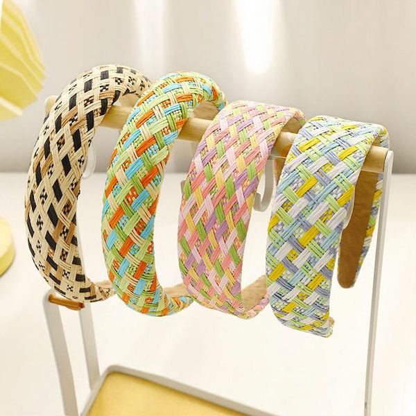 

hair accessories women girls summer straw weaving hairband headband adult