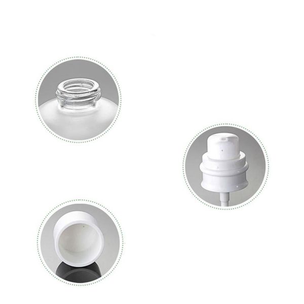 

50ml frost glass cosmetic bottles 1.7oz glass lotion 50cc glasss press bottle with cap empty