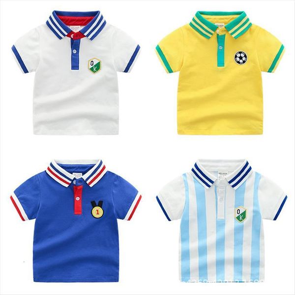 

school style kids summer clothes footbal acitve boys polo t shirts toddler tees childrens, Blue