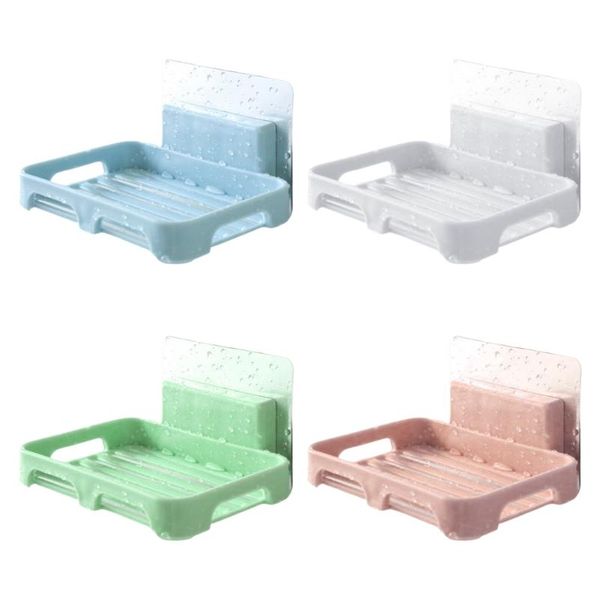 

soap dishes wall-mounted suction cup dish box punch drain rack handmade case