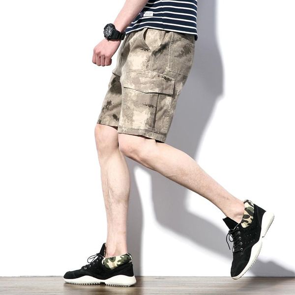 

summer camouflage big size 5xl elastic men's waist loose casual shorts five mens cargo, White;black