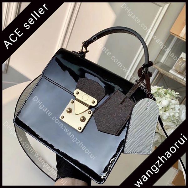 

cross body bags patent leather shoulder handbag female messenger bag lady wallet fashion purse with box b050