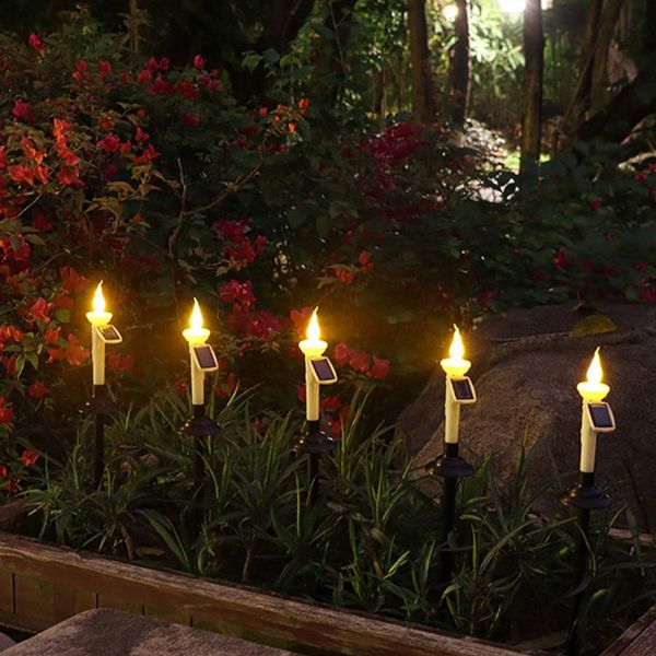 

lawn lamps 4pcs solar candle light flash table tea dual use garden pathway landscape decoration outdoor waterproof night