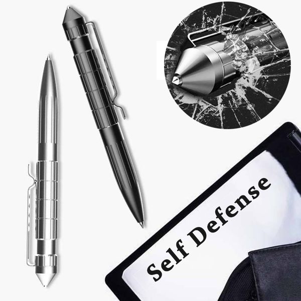 

self defense woman tactical pen aluminum alloy ball pen window breaker broken glass protection weapons survival accessories