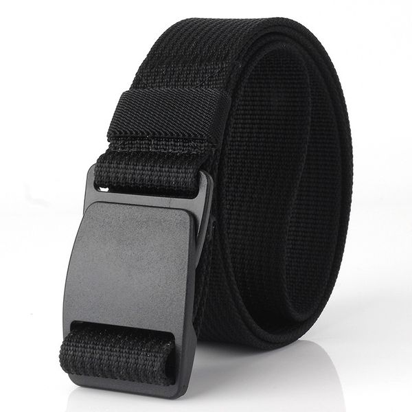 

men's double canvas security check metal anti-static no magnetic anti allergy plastic buckle pants belt moisture, Black;brown