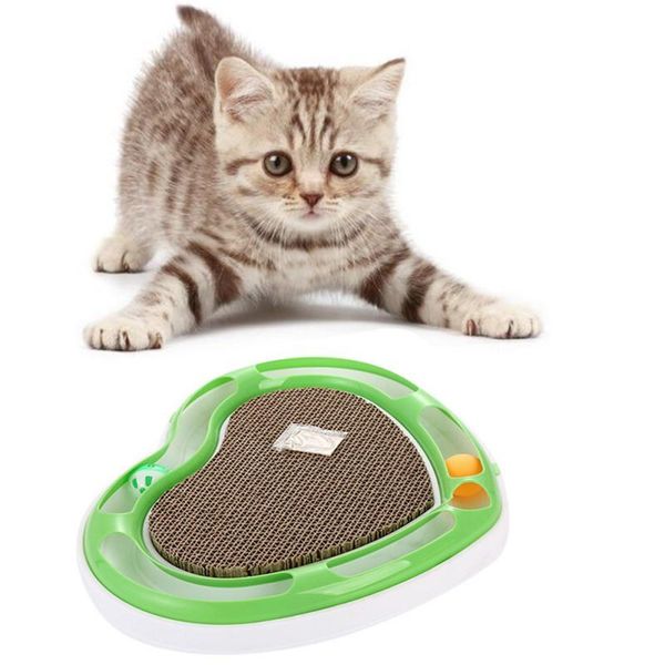 

cat toys funny grab plate interactive toy pet heart-shaped with catnip bell balls a
