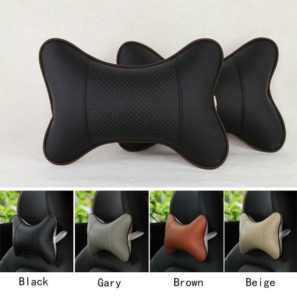 

seat cushions 1pc mini pu leather car neck pillows universal headrest pillow support black/beige/gray/brown for auto