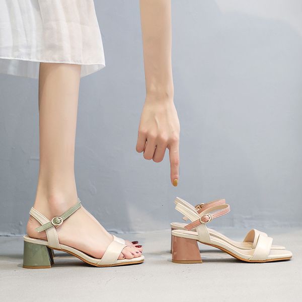 

sandals summer wild color matching roman women's shoes l1pu, Black