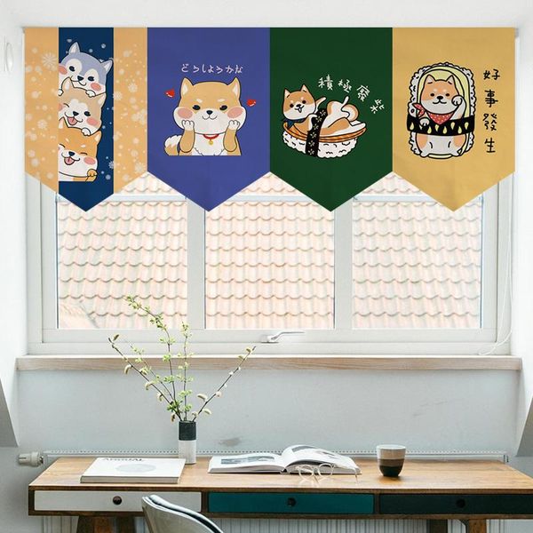 

japanese door curtain cartoon triangle flag kitchen short chain bedroom decorative restaurant partition & drapes