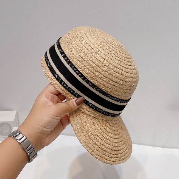 

summer casquette sun protective stripe baseball cap designers caps hats women fitted caps mens womens fashion straw hat, Blue;gray