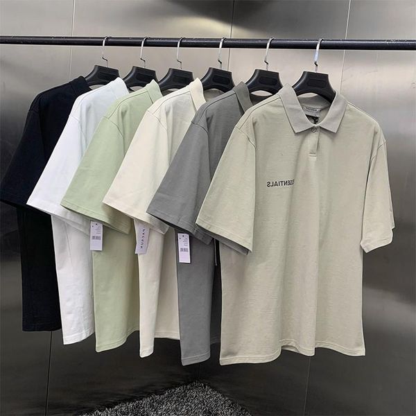 

men's polos summer shirt 1:1 jerry lorenzo high street brand reflective 100% cotton t-shirt oversize short sleeve, White;black