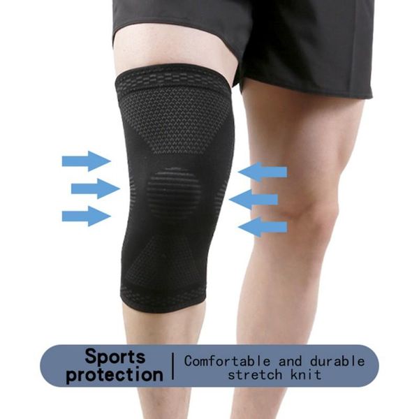 

elbow & knee pads 1 pcs professional patella protector brace silicone spring pad basketball running compression support sleeve, Black;gray