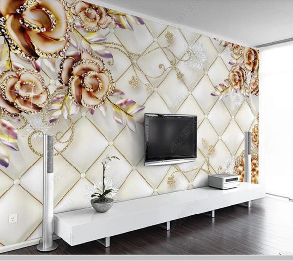 

wallpapers papel de parede modern fashion 3d jewelry rose european style wallpaper mural,living room tv wall bedroom papers home decor