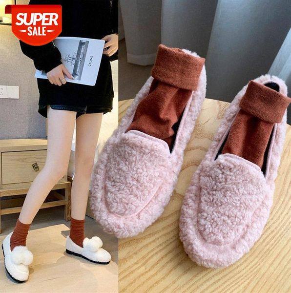 

net red wool shoes women wear all-match lamb warm office lazy cotton #0d6d