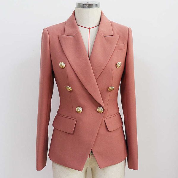 

temperament high-end professional ladies suit jacket autumn and winter women's jackets double breasted feminine blazer 210527, White;black