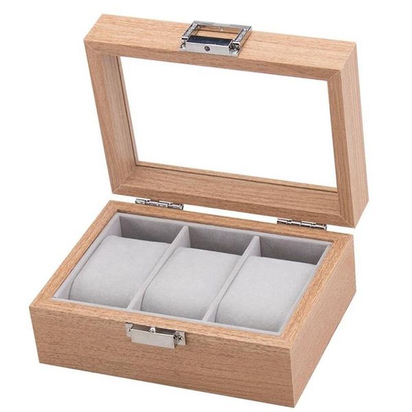 

watch boxes & cases wooden box organizer storage for clock watches display case holder jewelry gift, Black;blue
