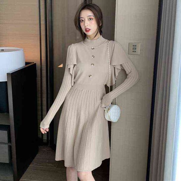 

luxury dress spring and autumn temperament feminine lady shawl collar knitted dresses slim, Black;gray