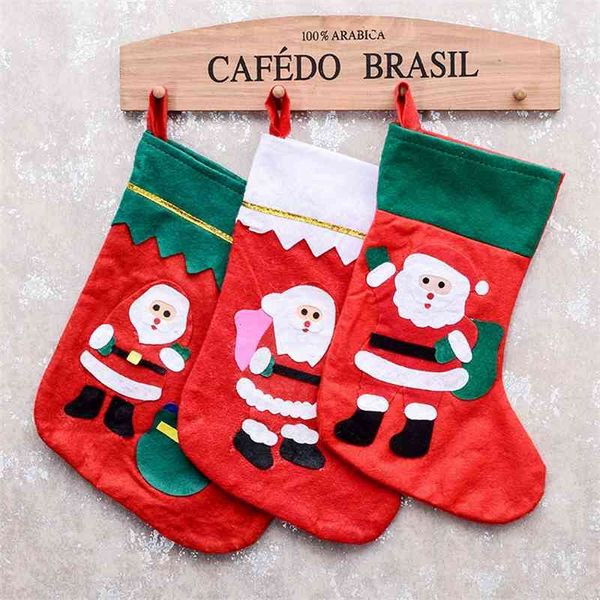 

decorations santa claus non-woven fabric can hold apple gift bag large phnom penh green mouth christmas socks