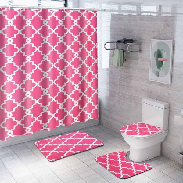 

waterproof shower curtain set with 12 hooks bathroom curtains polyester fabric bath mildew proof for home decor