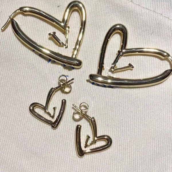 

latest heart women charm earrings exaggeration letter pattern pendant studs party & banquet personality girl earring, Golden