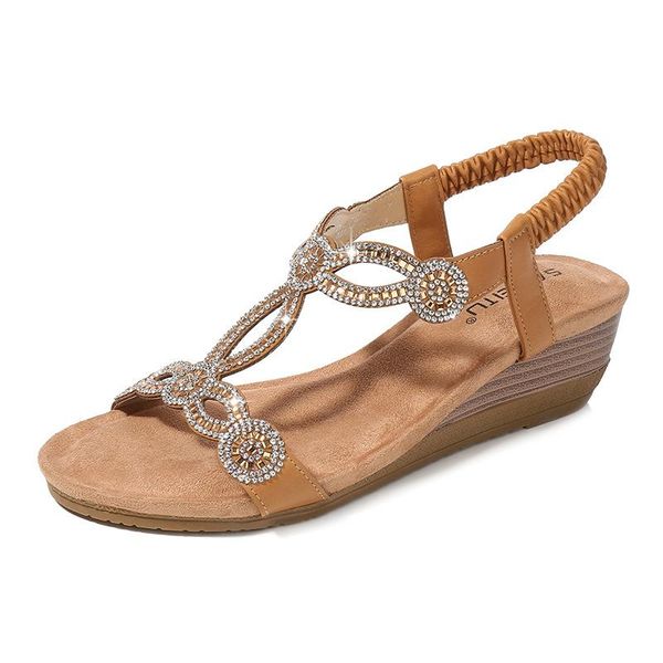 

summer water drill slope heel wholesale women's shoes dress, Black