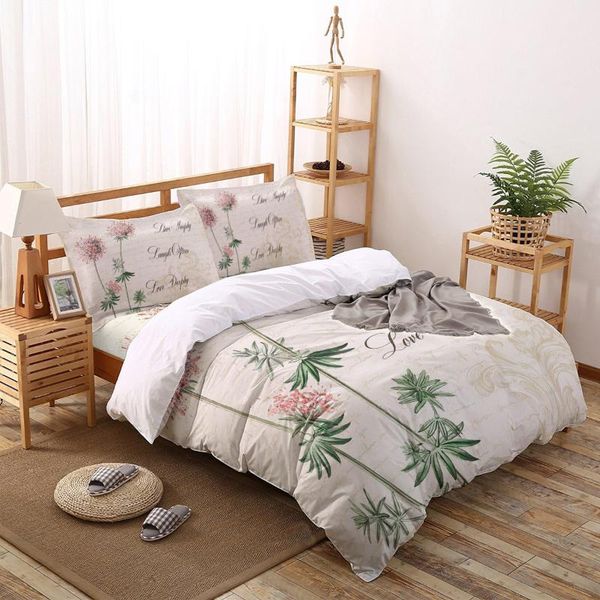 

bedding sets mimosa flower retro print comforter set duvet cover  king bed home housse de couette gift