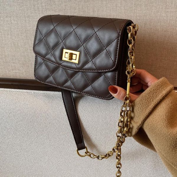 

lingge chain ladies small bag 2021 korean fashion one-shoulder messenger female western-style square shoulder bags