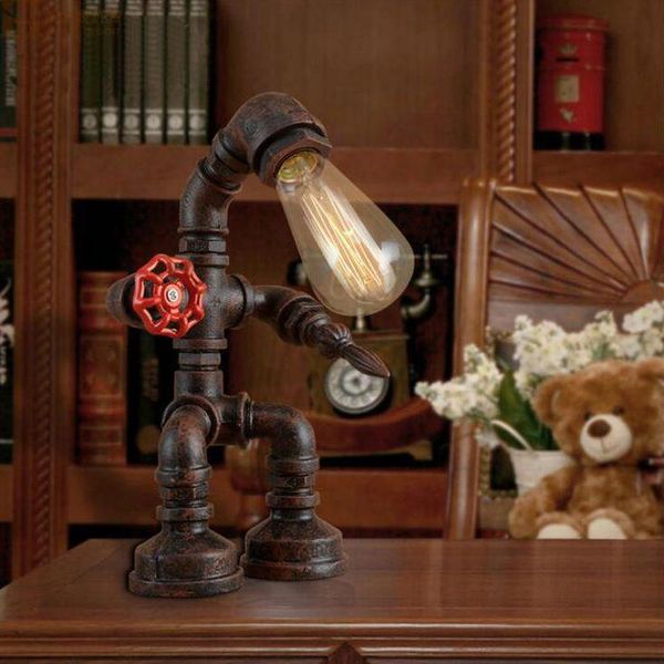 

table lamps simple industrial wind dimming water tube tieyi desk lamp creative personality retro bar cafe bedroom bedside e27